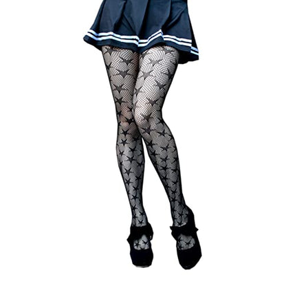 Millennials In Motion Sheer Elegance Patterned Tights - color: Star