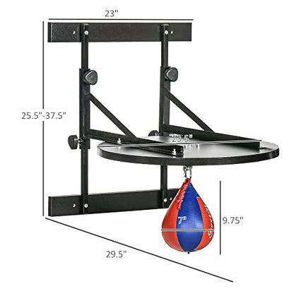 Soozier Adjustable Speed Bag Platform with 360-Degree Swivel 10'' Speedbag | Wall Mounted Speed Bags for Boxing