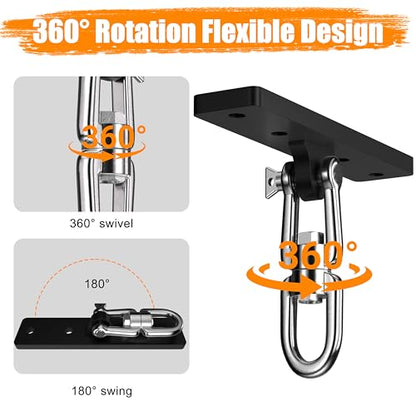Heavy Bag & Punching Bag Hanger, Wall, Ceiling, Beam Mount Options | 900 LBS Capacity, 360° Swivel, Rust-Proof, Thick Steel Boxing Mount for MMA, Muay Thai & Home Gym (Multiple Mounting Options) - color: Ceiling - Flat Bracket