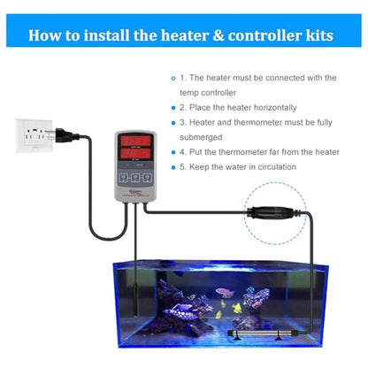 hygger 802 Aquarium Titanium Heater Rod Fish Tank Heating Element Replacement Heater Tube (Controller Excluded) 100W - size: 100W