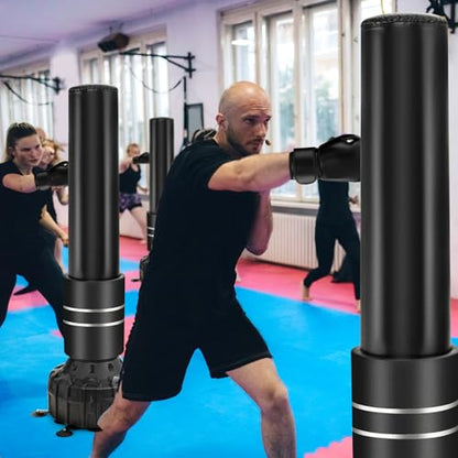 GYMAX Punching Bag, 71” Freestanding Boxing Bag with Gloves, Removable Protective Cover, Fillable Base with Suction Cups, Heavy Bag Stand for Adults, Teens for MMA Muay Thai Fitness