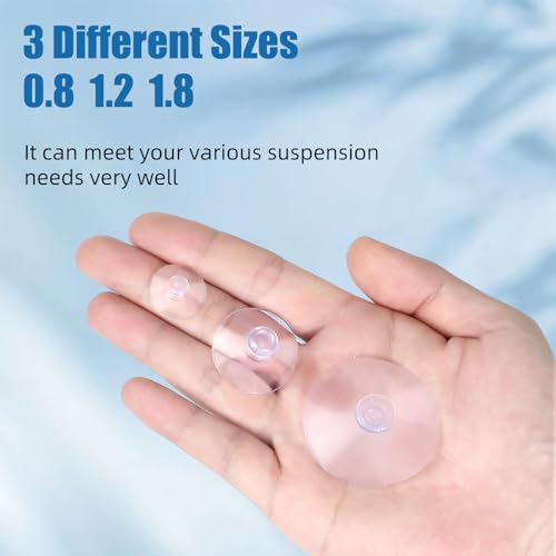 AQUANEAT 30 Packs Suction Cups Without Hooks 0.8/1.2/1.8 Inch Clear Sucker Pads for Glass Home Organization Decoration - size: 0.8"+1.2"+1.8"