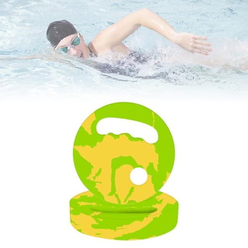 Menolana Water Exercise Discs Pool Resistance, Swim Discs Lightweight Buoyancy EVA Foam Aerobic Equipment for Water Workout Beach Pool - color: Green Yellow