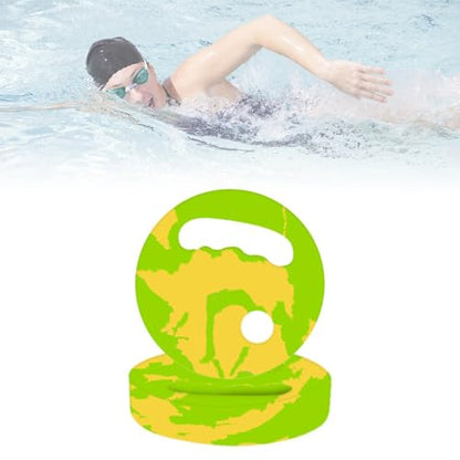 Menolana Water Exercise Discs Pool Resistance, Swim Discs Lightweight Buoyancy EVA Foam Aerobic Equipment for Water Workout Beach Pool - color: Green Yellow