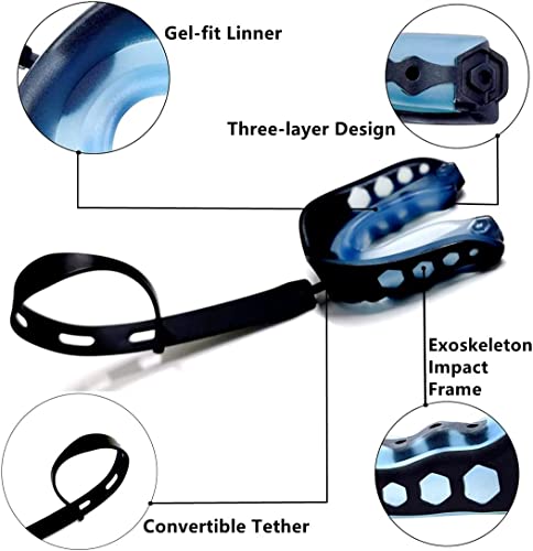 4Pack Football Mouth Guard Professional Youth Mouth Guard with Strap Soft Sports Mouthguard for Boxing Adult Shock Doctor Mouthpiece for Braces
