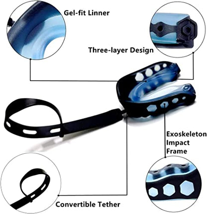 4Pack Football Mouth Guard Professional Youth Mouth Guard with Strap Soft Sports Mouthguard for Boxing Adult Shock Doctor Mouthpiece for Braces