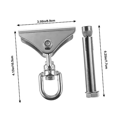 Hemoton Stainless Swing Hangers Heavy Duty Swingset Brackets Ceiling Hooks for Swing Hammock Hanging Fixing Kit