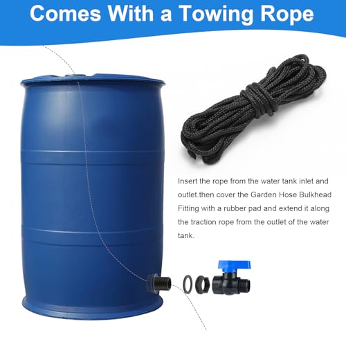 PVC Rain Barrel Spigot Kit 3/4" GHT Garden Diverter Kit With Bulkhead Fitting Garden Hose Faucet Thread Ball Valve for Water Adapter Tanks, Aquariums Rain Barrel Diverter Kit （2 Pack）