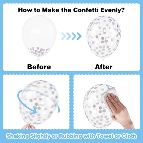 Blue Silver Balloons for Boys Baby Shower Gender Reveal Mens Birthday Party - color: Blue Silver, size: 50 Pcs