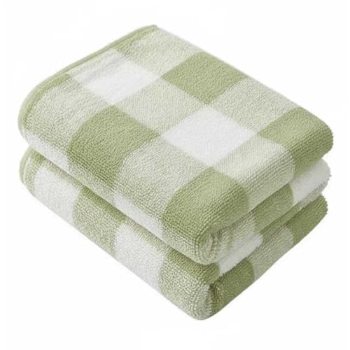 2-Pack Microfiber Bath Towels (27x54 Inches) - Ultra Soft & Quick Dry, 3X Absorbency, Lightweight for Gym, Yoga, Travel & Spa - Perfect for Home, Fitness & Post-Workout - color: White and Green Respectively, size: 27*54 inches