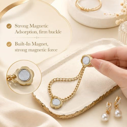 12Pcs Magnetic Clothing Clips with Chain Magnet Clothing Pin Button