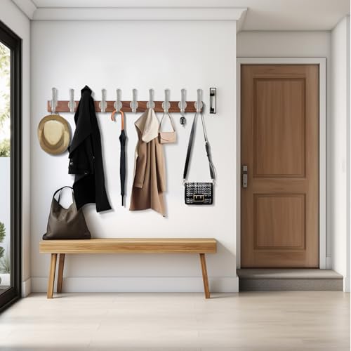 6 Pack Coat Hooks Wall Mount Heavy Duty Utility Retro Double Hooks for Hanging Coats,Hat, Towel, Key, Robe, Scarf, Bag, Cap (Silver) - color: 6 Pack-Silver