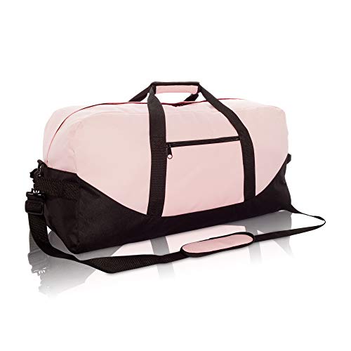 DALIX 25" Big Adventure Large Gym Sports Duffle Bag (Black Grey Navy Blue Red Camo) - color: Pink