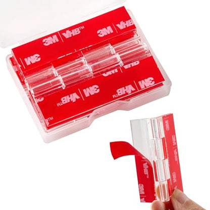 4 Pcs Clear Acrylic Small Hinges 65 x 41 mm Self Adhesive Mini Hinge Swing Clear Door Hinges Tiny Adhesive Hinge for Crafts Cabinet Drawer Jewelry Box DIY Display Plastic Box - size: 65 x 41 mm 2.55 x 1.6 inch)