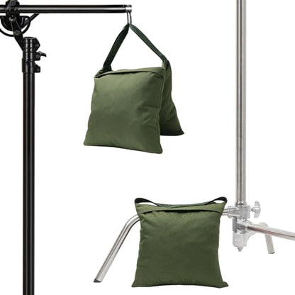 4 Packs Green Sandbag Weight Bags for Light Photography Video Equipment | Heavy Duty Saddlebags for Backdrop Stand, Photo Tripod, Canopy, Pop up Tent, Umbrella Base, Fishing Chair, Picnic Table - color: Green