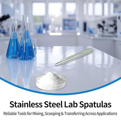 6Pcs Lab Spatula Set Stainless Steel Microspoon Scooper Metal Bead Scoop Spatulas Sampling Spoons for Beading Sample Transfer Lab Scoops Mixing Scientific Tools