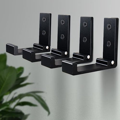 OHIYO Folding Coat Hooks 6pcs Foldable Hook Wall Mounted for Hanging Coat, Jacket, Towel Heavy Duty Wall Hooks Aluminum Alloy Fold up Hooks Headphones Holder Bearing Load 33lb (Black) - color: Black 6 Pack