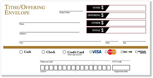 ChruchEnvelopes.com 500 Church Offering | Tithe Donation Envelopes, 6 1/4 x 3 1/8, White
