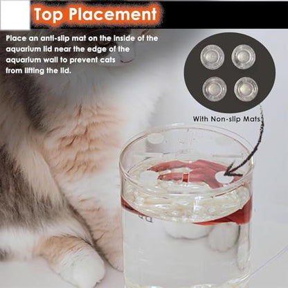 Adjustable Cat-Proof Acrylic Lid for Round Aquarium - Anti-Jump Fish Tank Cover with Cuttable Hole & Hinges, Folding Flip-Top Design for Easy Access