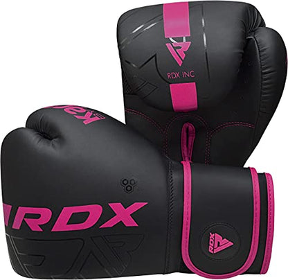RDX Women Boxing Gloves, Pro Training Sparring, Maya Hide Leather, Muay Thai MMA Kickboxing, Adult, Heavy Punching Bag Focus Mitts Pads Workout, Ventilated Palm, Multi Layered, 8 10 12 14 16 Oz - size: 16OZ