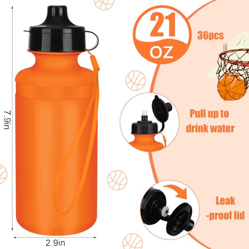 Zubebe 36 Pcs Sports Water Bottles Bulk Squeeze Reusable Bpa-free Plastic Water Bottles End of the Year Gifts Summer Gifts for Students School Travel Hiking Cycling Event Team Gift - color: Orange