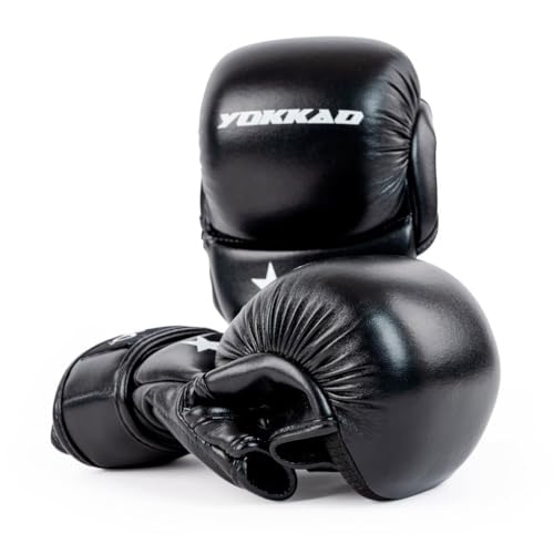 YOKKAO MMA Gloves - Ground Pro and Sparring | Layered Foam Padding | Produced at YOKKAO Factory, Thailand | Grappling, Striking, Ground-and-Pound | S/M-L/XL - color: Black MMA Sparring, size: Small-Medium