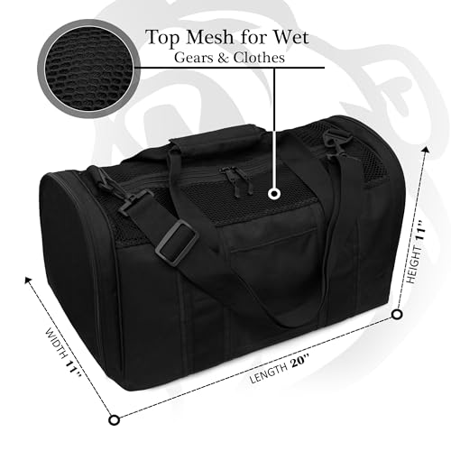 Beast Power Gear Gym Duffle Bag - Workout, Boxing, MMA, Sports Bag with Shoes Compartment and Adjustable Shoulder Strap for Men and Women (Black/White) - color: Black/White