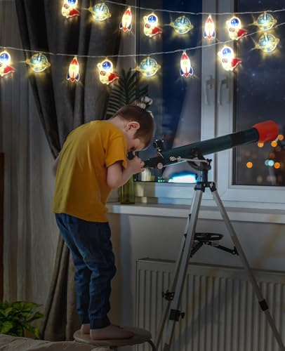 Astronaut String Lights,20 LEDs Space Theme 2 Lighting Modes Steady and Flashing Battery Powered for Kids Room Party Christmas Classroom Bedroom Decor - size: 3 meters, 20 lights