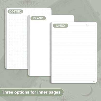 Blank Journal for Women Men, 192 Pages A5 Notebook Journal, Hardcover Notebook with 100Gsm Thick Pages, Leather Note Book for Writing, Travel, Business, Office, Prayer 5.7 x 8.3, Light Green - color: Light Green, style: Plain