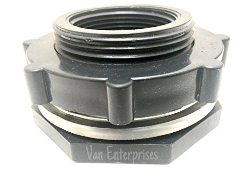 2" PRO SERIES Bulkhead Tank Fitting Adapter For Rain Barrels, Aquariums, Water Tanks, Ponds - size: 2 Inch