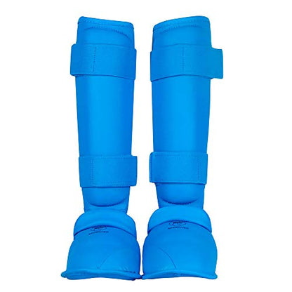 Wesing Karate Shin Instep Guard WKF Karate Shin Pad - color: Blue, size: Small