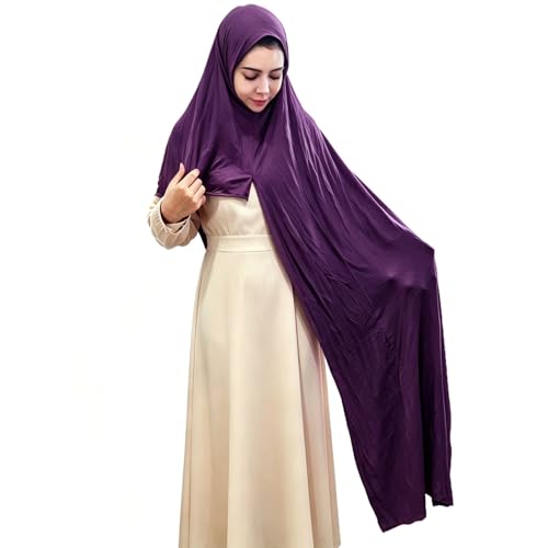 Premium Instant Hijab Scarf Cotton Hijabs For Women Soft Head Wraps, Ready to wear hijab, Abaya, Instant hijabs - color: Purple