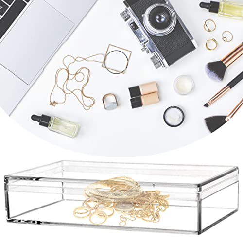 Acrylic Box for Candy Clear Display Boxes Rectangle Box with Lid 2 Pieces Plastic Jewelry Storage Box for Birthday Wedding Party - size: 4.3 x 2.8 x 1 Inch