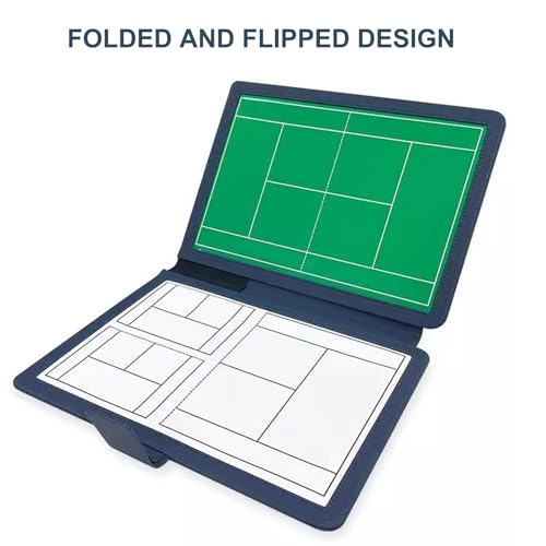 Tennis Coach Board Clipboard, Premium Tactical Double-Sided Coach Marker Board, with Full & Half Court Tennis Dry Erase Marker Board, Tennis Coaching Board, with 2 Whiteboard Pens