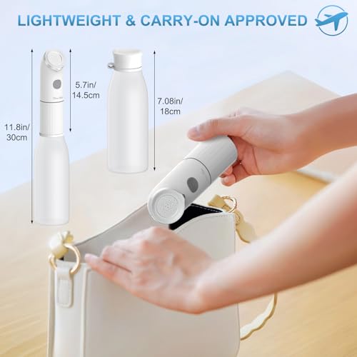YourMate Electric Portable Bidet for Travel & Daily Hygiene, 2 Modes Spray, High Pressure Handheld, 350ML Tank, IPX7 Waterproof, AAA Battery Operated w/ Bottle Adapter