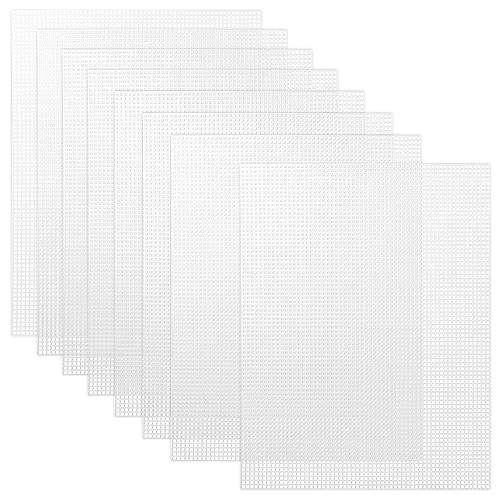 Caydo 8 Pieces 7 Count Plastic Canvas Sheets, Plastic Mesh Sheet | for Cross Stitch, Making Aquarium Dividers, Knit Crochet Projects, 10.5 x 13.5 Inch - color: Clear White - 8pcs