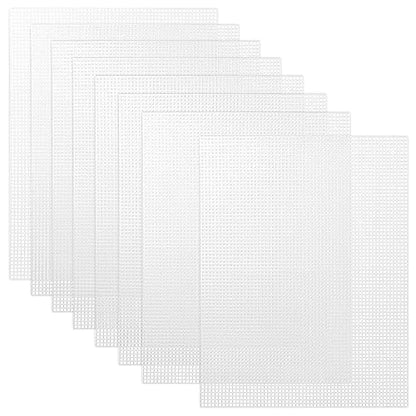 Caydo 8 Pieces 7 Count Plastic Canvas Sheets, Plastic Mesh Sheet | for Cross Stitch, Making Aquarium Dividers, Knit Crochet Projects, 10.5 x 13.5 Inch - color: Clear White - 8pcs