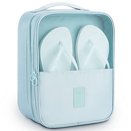 Mossio Shoe Bag Holds 3 Pair of Shoes for Travel and Daily Use Storage Pouch - color: Sky Blue