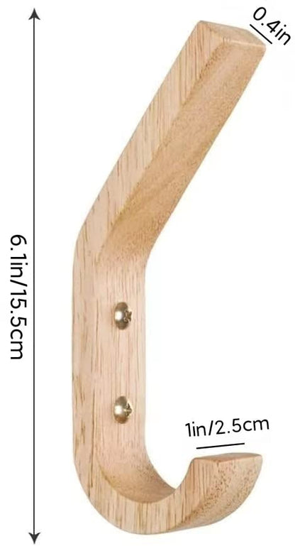 4 Pack Natural Wood Coat Hanger, Wall Hooks Mounted for Coats, Hats, Bags, Towels. - size: 4-Hook Pack