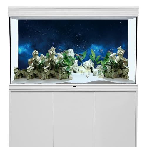 AWERT 30x18 inches Galaxy Aquarium Background Cloud Stars and Blue Cosmic Universe Fish Tank Background Mystery Space Terrarium Background - size: 30x18in/75x45cm