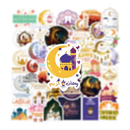 65PCS Ramadan Stickers Islamic Sticker Vinyl Waterproof for Laptop,Bumper,Skateboard,Water Bottles,Computer,Phone