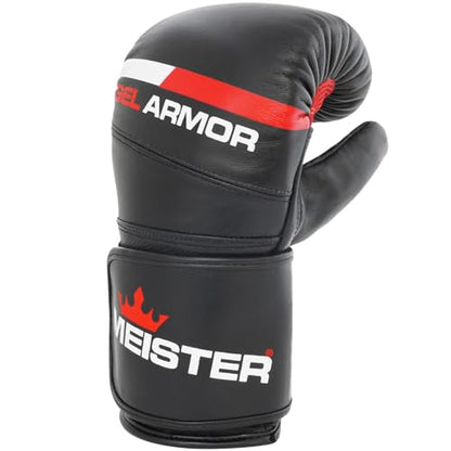 Meister Gel Armor Full-Grain Cowhide Leather Bag Mitts w/Wrist Support (12oz - 16oz) - size: XX-Large (18oz)