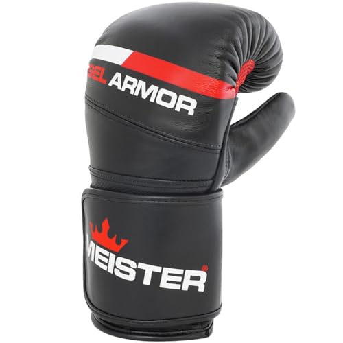 Meister Gel Armor Full-Grain Cowhide Leather Bag Mitts w/Wrist Support (12oz - 16oz) - size: Youth / X-Small (12oz)