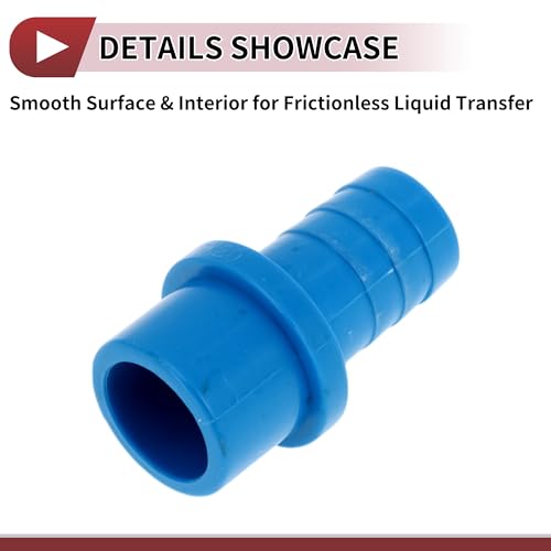 Plastic Hose Barb Fitting 1"x0.8" Straight Through Pipe Connector Blue 5 Pcs - color: Blue, size: 1"x0.8"