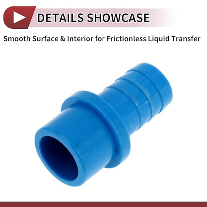 Plastic Hose Barb Fitting 1"x0.8" Straight Through Pipe Connector Blue 5 Pcs - color: Blue, size: 1"x0.8"