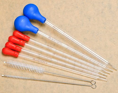 6 Pieces Glass Pipettes 10ml 5ml 3ml 2ml 1ml 0.5ml Glass Graduated Dropper Pipette for School, Students, Transfer for Liquid Essential Oil - style: 6 Pieces
