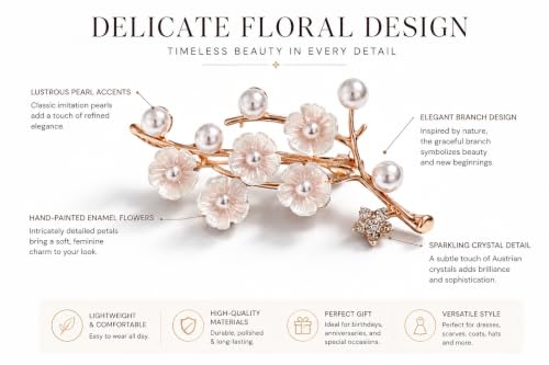 Flower pearl Brooch Pin