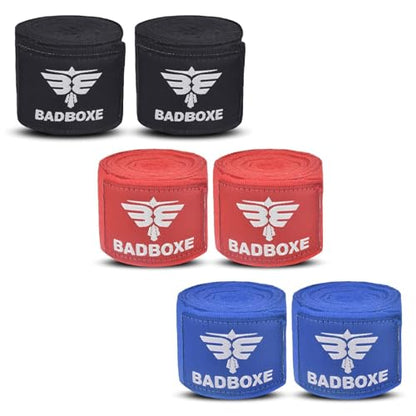 Boxing Hand Wraps, 4.5 Meter Length, 180" Inch Cotton-Polyester Blend, Hook and Loop Closure with Thumb Loop, 3 Colors