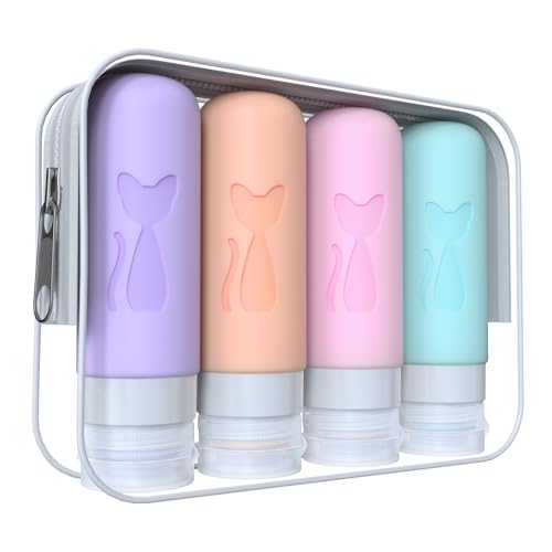Zafit TSA Approved 3oz Leakproof Travel Bottles for Toiletries, Refillable Containers for Shampoo Conditioner Lotion Body Wash(Multicolored C) - color: Multicolored C