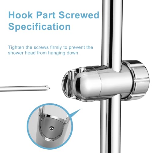OFFO ADA Shower Head Holder, Adjustable 1.18-1.26 in(30-32 mm) Hand Shower Bracket for Handicap Grab Bar, Detachable Slider Clamp Bathroom Replacement, 361 Degree Rotation Sprayer Holder, Chrome - size: 1.18”-1.26“
